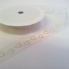 Ivory organza Wedding Ribbon with printed Silver Hearts 15mmx20m