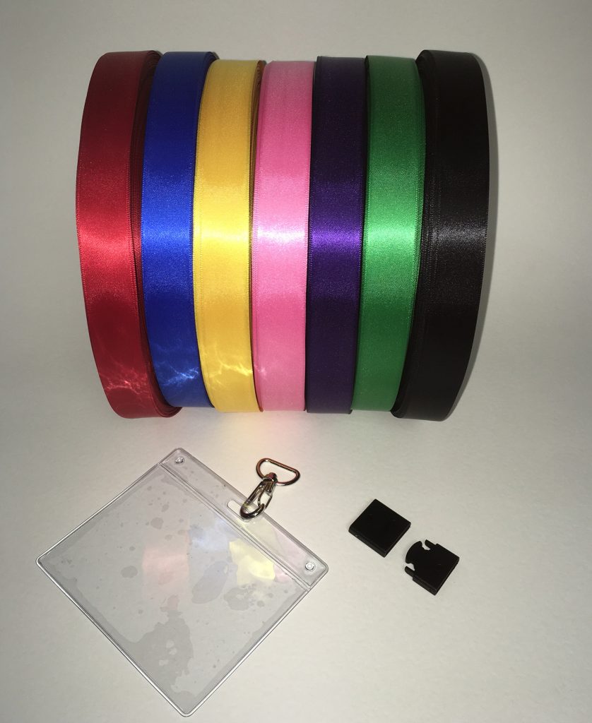 White lanyard DFS ribbon material 20mm x 100m | Ribbon Writer