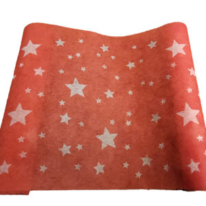 Red with White stars Table Runner. Non Woven Polyester 30cm x 5m