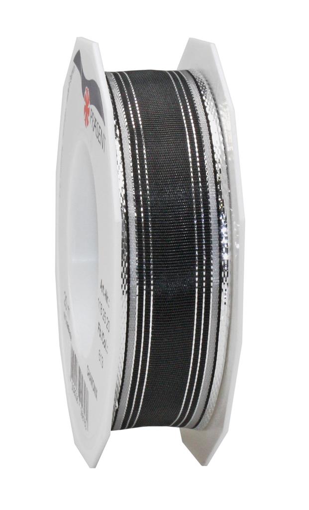 Wire Edge Ribbon with Christmas Print 25mm x 20m Roll - Red or Black - Image 3