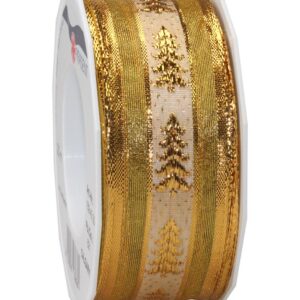 Gold Christmas Ribbon 40mm x 20m Roll