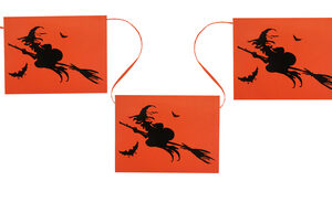 Witch Bunting Orange (15 cardboard Flags 14.5x20cm) 600cm