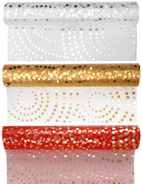 Spiral Dots Table Runner 28cm x 5m 4447