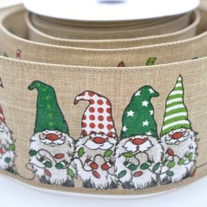 Wire Edge Cheeky Christmas Elves Woven Ribbon 63mm x 10m roll