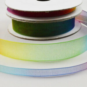 Rainbow organza ribbon 6mm x 10m roll - 550780610