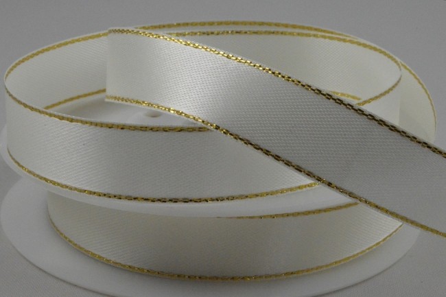 Single faced satin ribbon with silver or gold edge 15 or  display picture 1