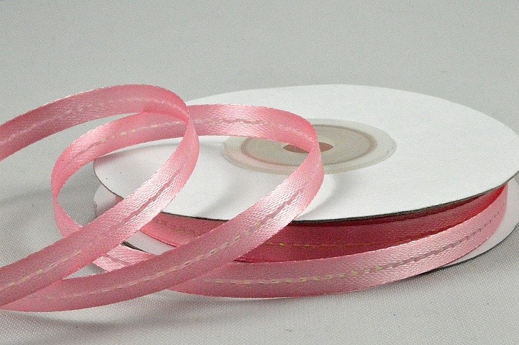 Satin ribbon with centre stitch detail 6mm x 20m roll | Ribbon Writer