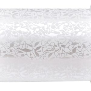 White patterned wedding/party curling ribbon 10mm x 25 Metre roll - 6623 1