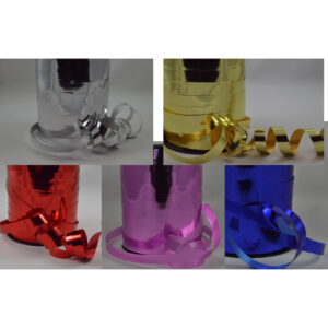 Silver, Gold, Red, Pink or Blue metallic polyprop curling ribbon 10mm x 250 Metre roll - 77017