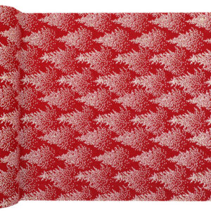 Red/white  Christmas tree design table runner 28cm x 3m
