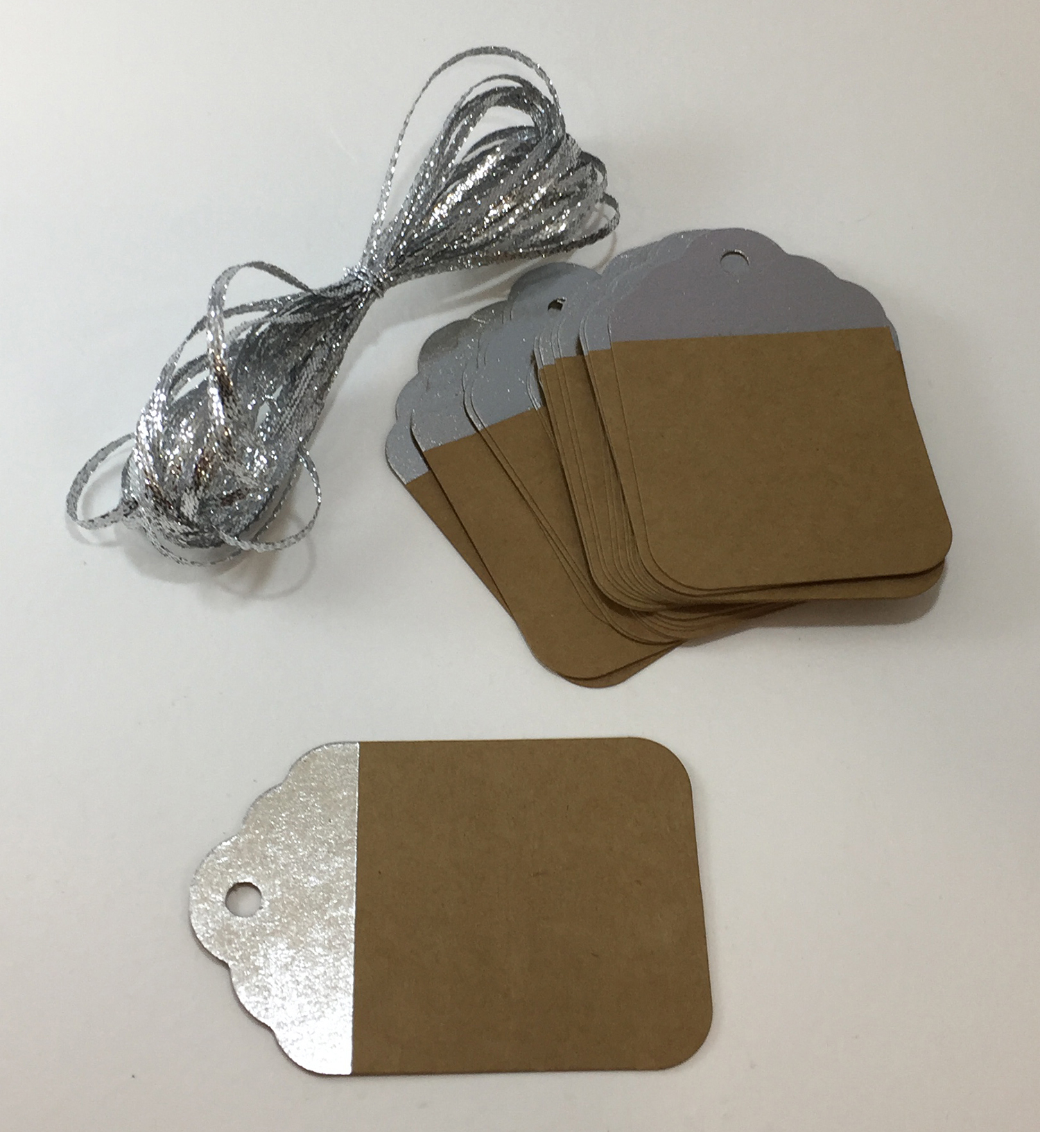 Brown Kraft card tag with Gold or Silver metallic foil (50 piece pack) - Image 15