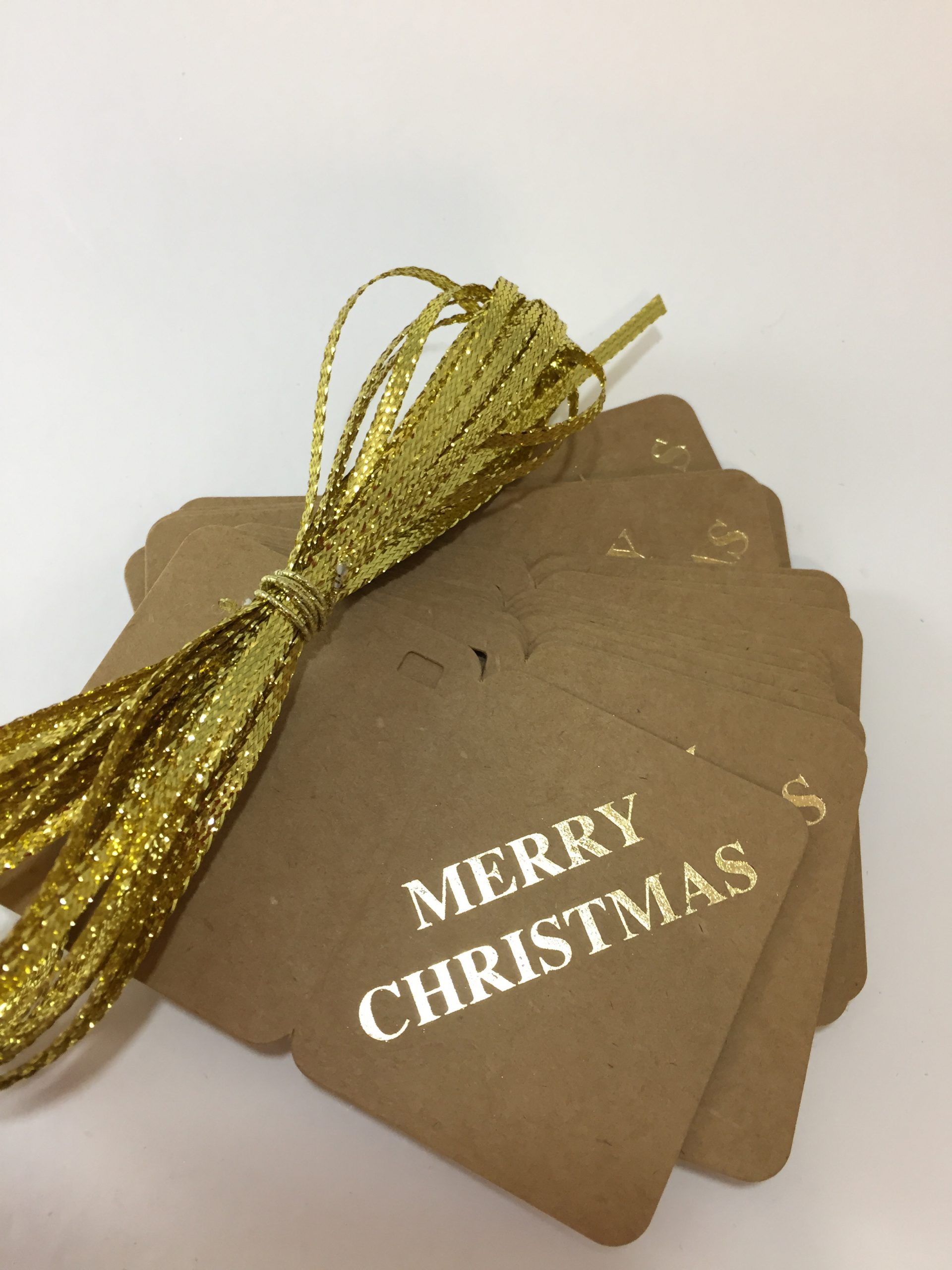 Brown Kraft card tag with Gold or Silver metallic foil (50 piece pack) - Image 3