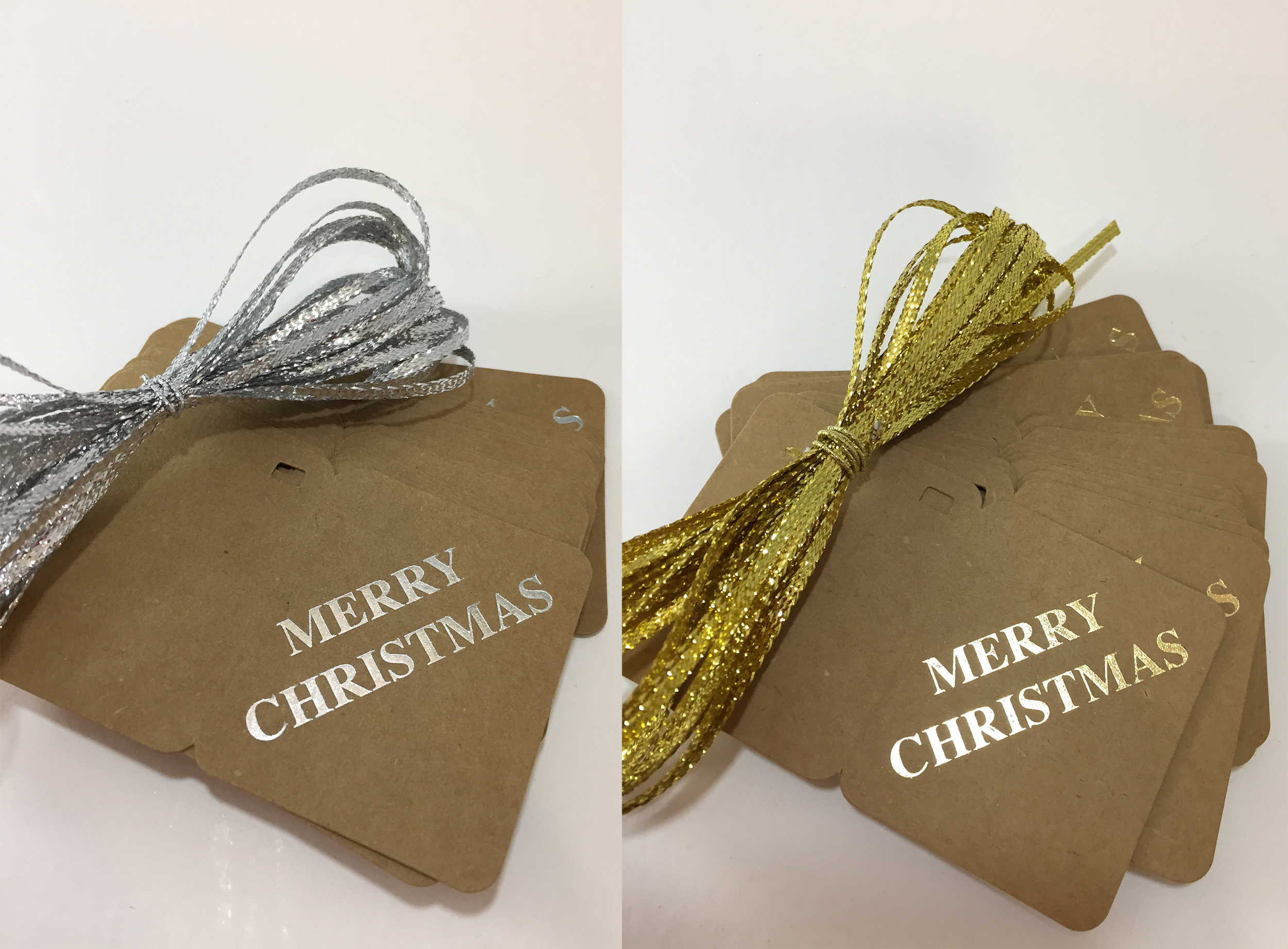 Brown Kraft card tag with Gold or Silver metallic foil (50 piece pack) - Image 2