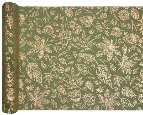 Golden Leaf Winter/Autumn table runner 27cm x 2.5m