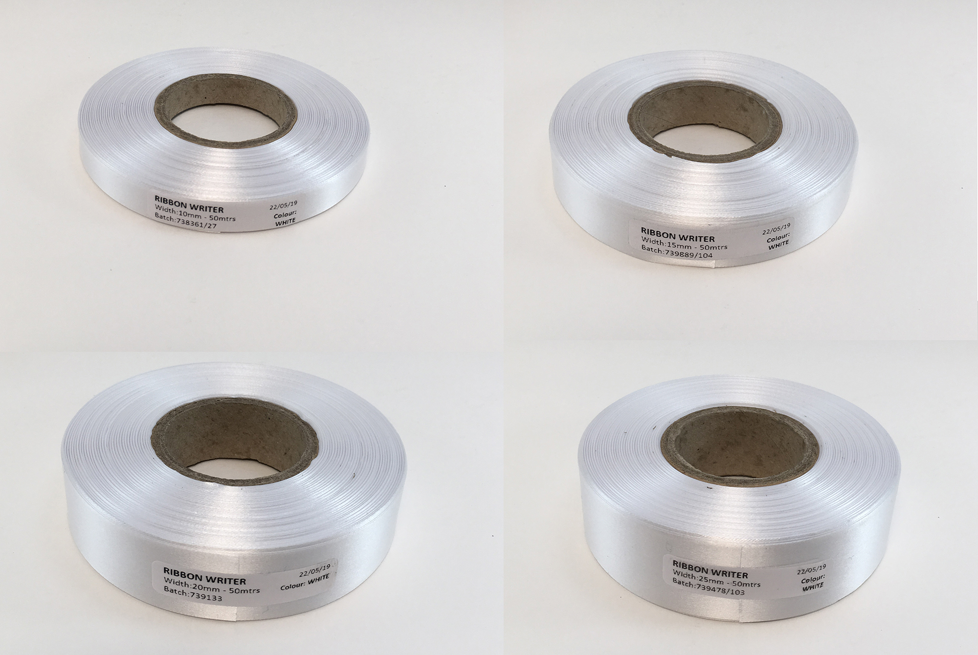 Sewing Edge Ribbon *New* 8970P White slit edge Polyester ribbon for sew in labels 10mm ...