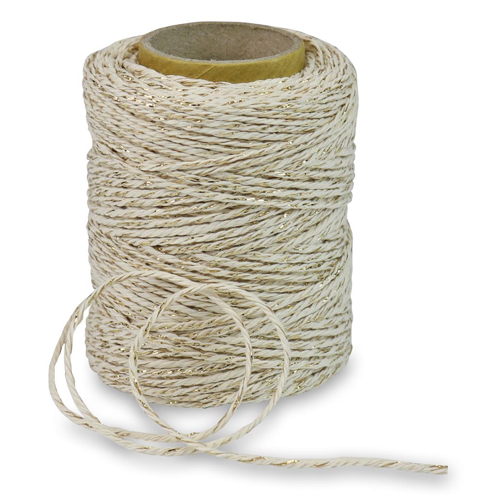 Metallic Cotton Cord 2mm x 50m Roll Green, Gold, Red & Silver - Image 4