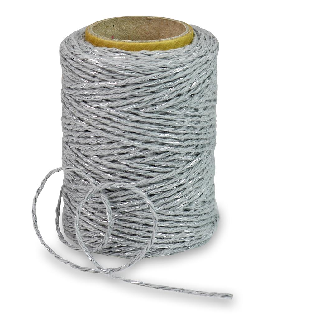 Metallic Cotton Cord 2mm x 50m Roll Green, Gold, Red & Silver - Image 2