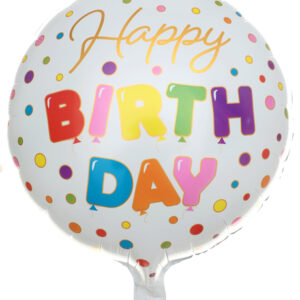 Happy Birthday foil multi coloured balloon 18" - B7617 99