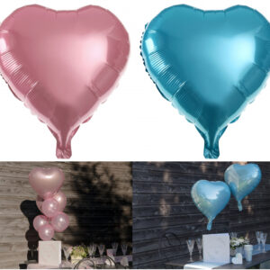 Pink or Blue heart shaped foil balloon 18" - B7628
