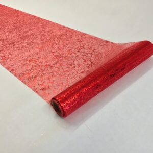 Red Metallic Organza Runner/Ribbon 28cm x 5m 2929