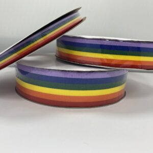 Rainbow (Pride) Woven Edge Ribbon, 10, 25 or 35mm x 50M roll