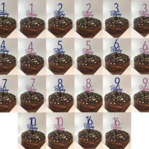 Handmade Blue or Pink Special Age Birthday Cake Toppers