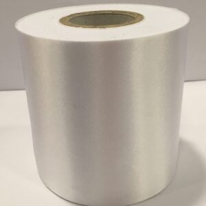 VALUE White Polyester Ribbon 100mm x 50 Metre roll