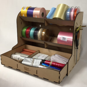Handmade ribbon & foil storage unit, self assembly instructions included.