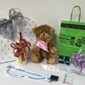 Sample Pack, comprises: Teddy with printed sash, Christmas candle, 2 x boxes - Mother’s day and valentines, 2 x bags – wedding and themed party bag, lanyard and iron on.