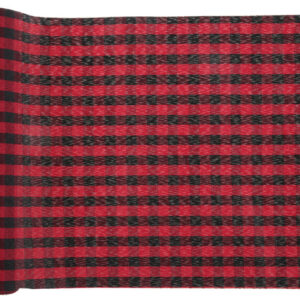 Red Scottish style polyester table runner 28cm wide x 3 Metres long  T7012 7