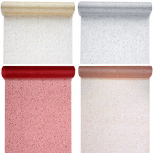 Gold, Silver, Red or Rose Gold glitter dots table runner 28cm x 5 Metre T7465