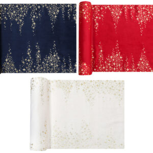 Christmas Table Runner with Gold Stars 28cm X 2.5m - 3 Colours
