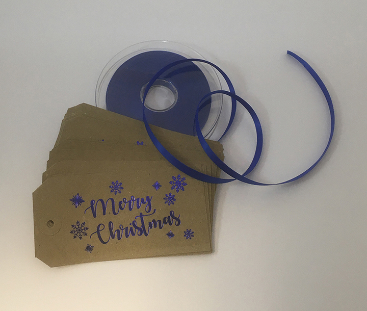 Christmas Gift Tags - hand foiled! Pack of 20 **Ribbon included* - Image 2