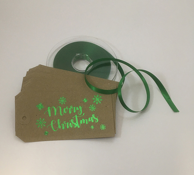 Christmas Gift Tags - hand foiled! Pack of 20 **Ribbon included* - Image 4