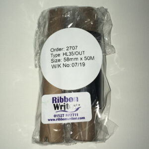 Washproof Transfer Foil HALF width - Black - 58mm x 50m **NOT COMPATIBLE WITH ORIGINAL OS-214 OR EXCEL OS-314 LEFT HAND PRINTERS**