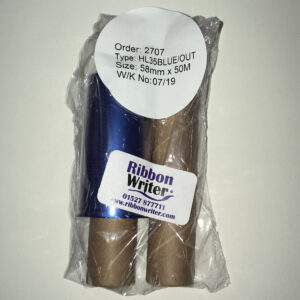 Washproof Transfer Foil HALF width - Blue - 58mm x 50m **NOT COMPATIBLE WITH ORIGINAL OS-214 OR EXCEL OS-314 LEFT HAND PRINTERS**