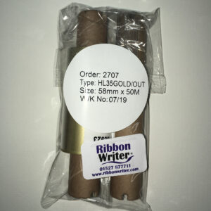 Washproof Transfer Foil HALF width - Gold - 58mm x 50m **NOT COMPATIBLE WITH ORIGINAL OS-214 OR EXCEL OS-314 LEFT HAND PRINTERS**