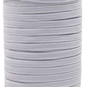 White flat 6.5mm elastic tape x 228 Metre roll     FPE-02