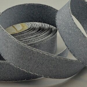Silver lurex woven edge ribbon 19mm x 25m