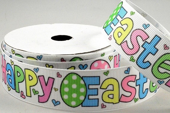 Happy Easter Grosgrain Ribbon – 10m Roll - Image 2