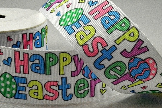 Happy Easter Grosgrain Ribbon – 10m Roll - Image 3