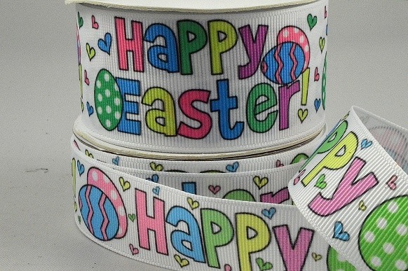 Happy Easter Grosgrain Ribbon – 10m Roll